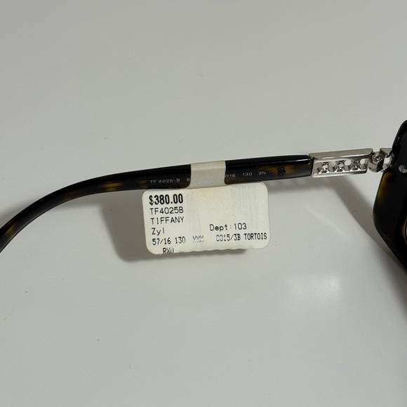 Authentic Tiffany & Co Brown Tortoise Shell Atlas Crystal Square Sunglasses main image 3